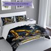 3PC Custom Name "Excavator Action" Bedding Set Duvet Cover Closure Includes 1 Duvet Cover & 2 Pillowcases for Bedroom
