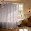 1Pc Marble Texture Printed Waterproof Privacy Partition Shower Curtain With 12 Hooks, Multiple Sizes Machine Washable