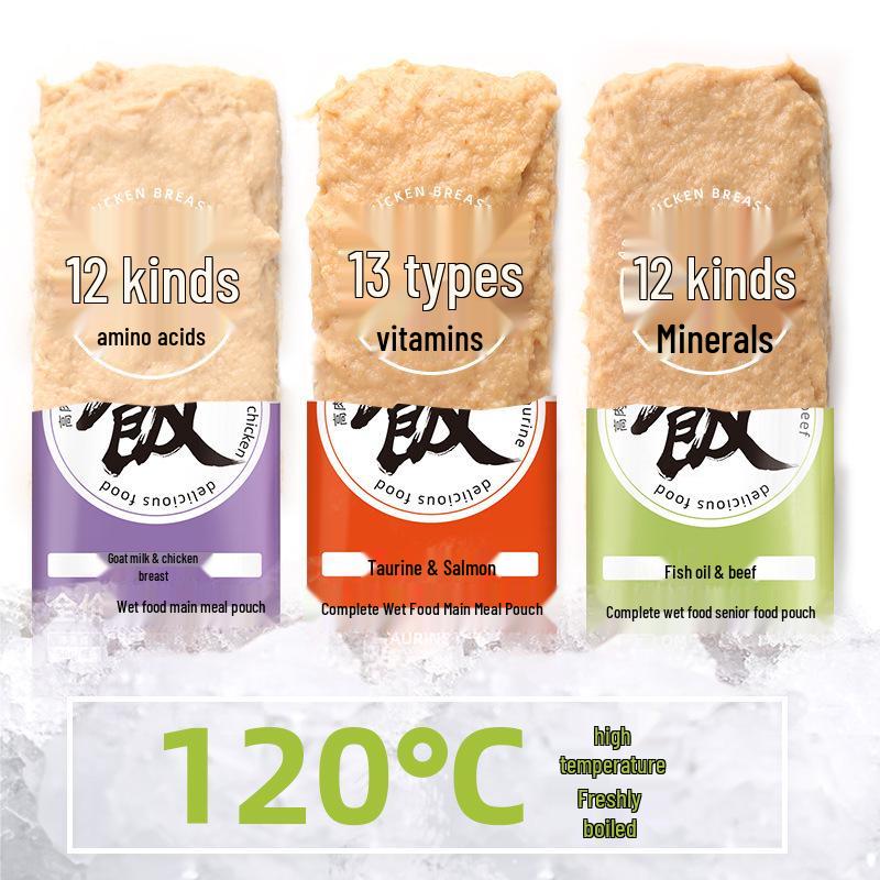 Nutritious Pet Food: Complete Wet Food Pouches and Nutrition Bars for Cats and Puppies