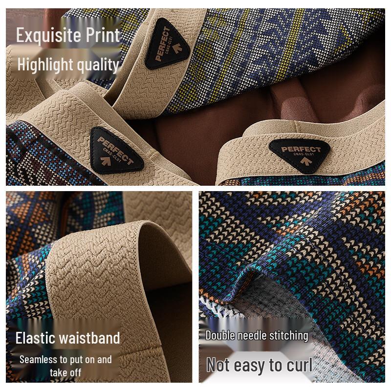 Yalu 10A Men's Antibacterial Pure Cotton Boxer Briefs