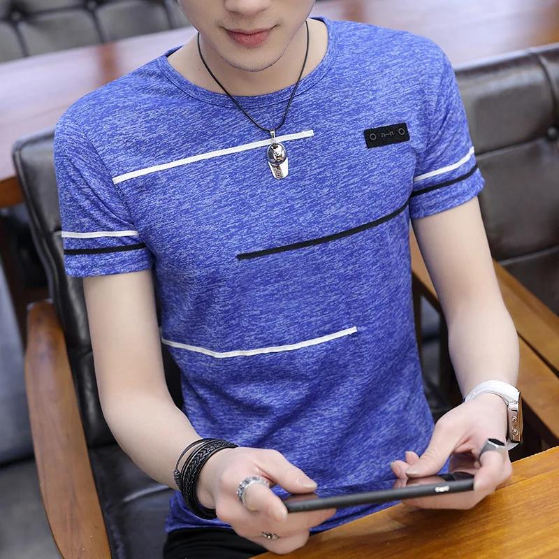 

Большие размеры 7XL 8XL 9XL Летние футболки Мужская одежда Мужские футболки Дышащие футболки с коротким рукавом в полоску Смешные футболки 9XL синий