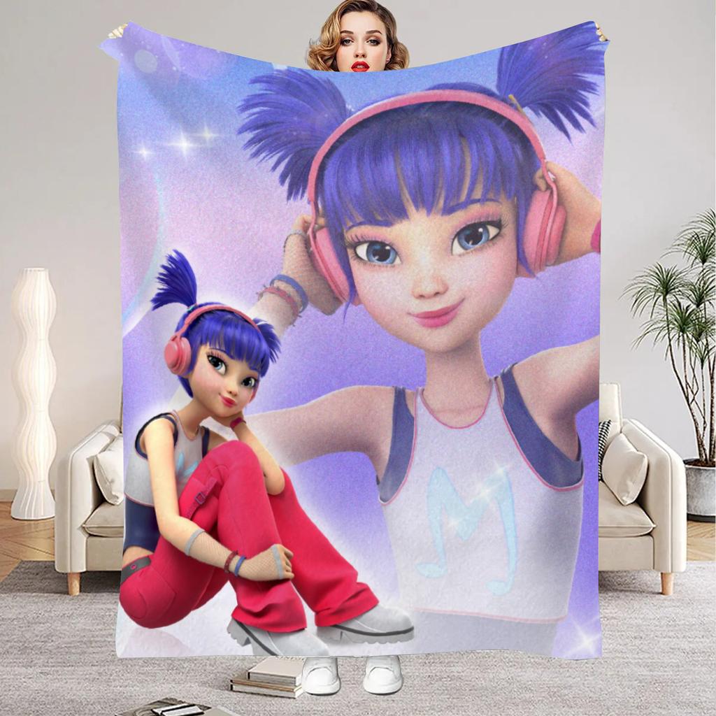 W-Winx C-Club Blanket Beauty Girl Print Flannel Blanket for Home Living Room Bedroom Decor New Year Christmas Gift for Kids