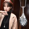 2021 Fashion Alluring City Water Drop Love Crystal Temperament Pendant Versatile Accessories Sweater Chain Long Necklace Women