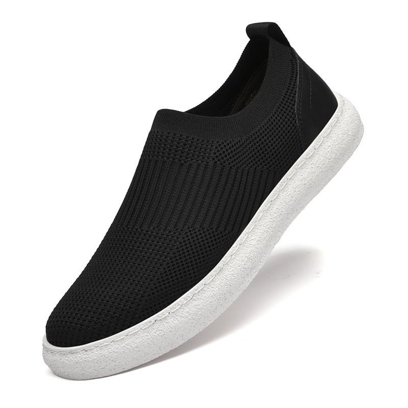 

2025 popular men s shoes flying woven board shoes summer socks shoes cloth shoes men s breathable and lightweight casual shoes men 44