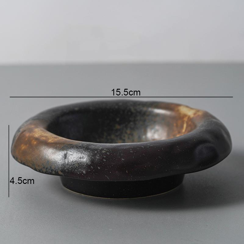Ceramics Dinner Bowl Vintage Round Tableware Soup Basin Pasta Plate Household Restaurant Snack Pastry Dessert Plate Noodle Bowls