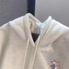 Women's Plus Size Gray Donald Duck Hoodie - American Style, Silver Fox Velvet, Thickened for Autumn Winter.