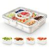 1Pcs Divided Serving Tray With Lid And Handle Divided Snack Box,Portable Snackle Box Snack Containers