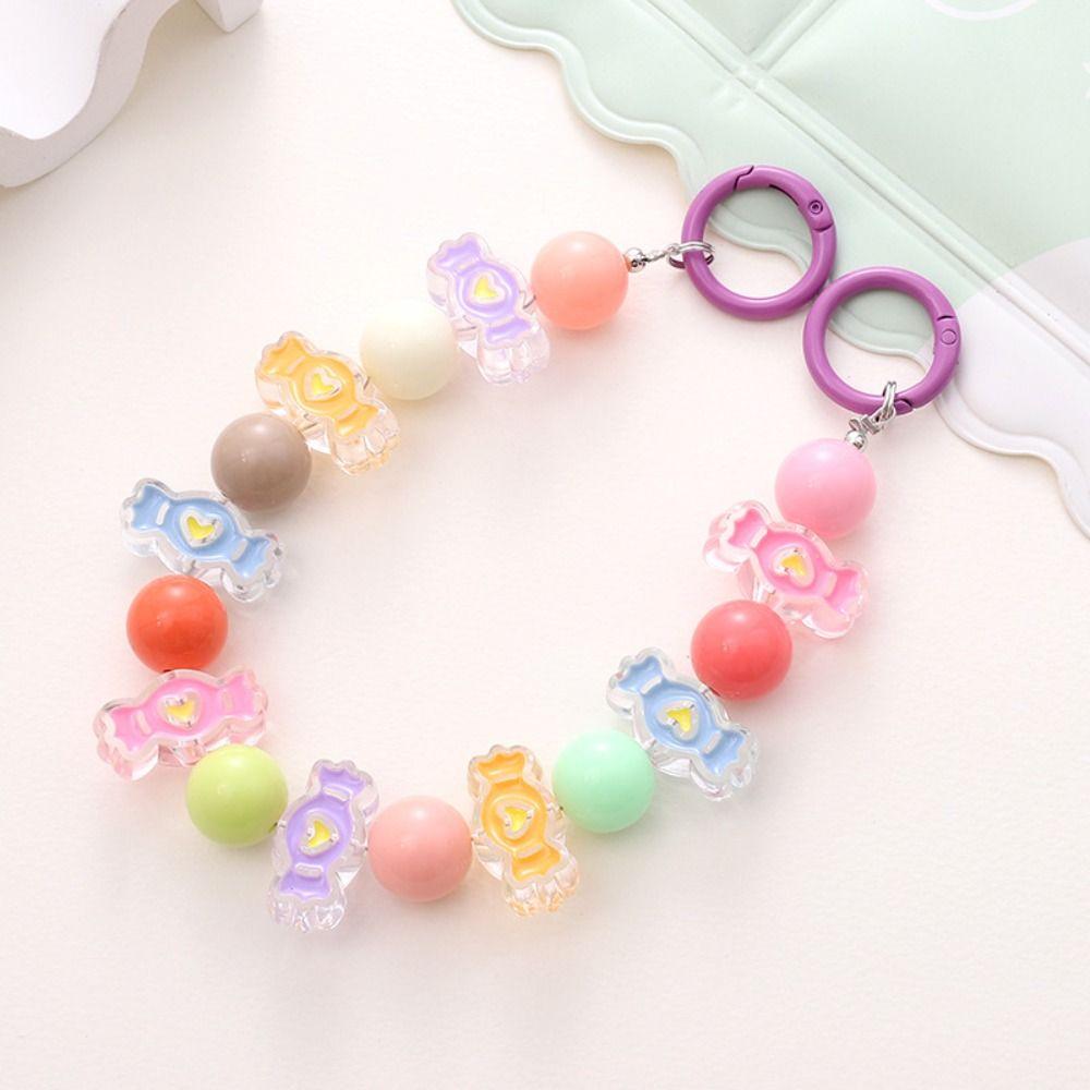 

Tulip Mobile Phone Bead Chain Charm Mobile Phone Lanyard Beaded Lanyard Bead Phone Strap Jewelry multicolor-candy