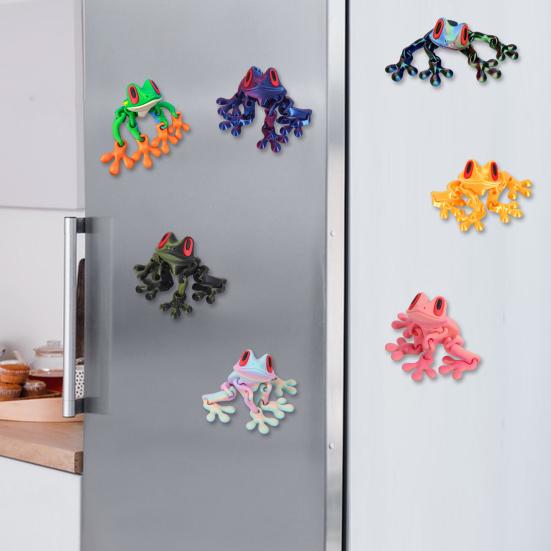 3D Printed Magnetic Frog Toy Movable Joints Frog Fridge Magnet Articulated