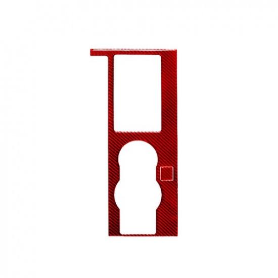 2Pcs Red Carbon Fiber Interior Gear Shift Cover Trim For Ford Mustang 2005-2009