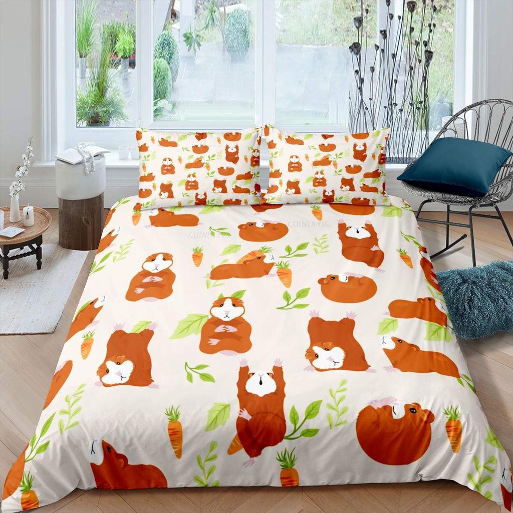 Ložní souprava pro morče Vzor zvířat Povlak na přikrývku pro děti Chlapce Dívku Povlak na přikrývku Kolekce divoké přírody do ložnice 3 ks Plná velikost