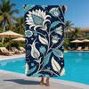 Navy Blue Paisley Floral Print Beach Towel Quick Dry Sand Free Pool Towel Vintage Summer Travel Beach Towel