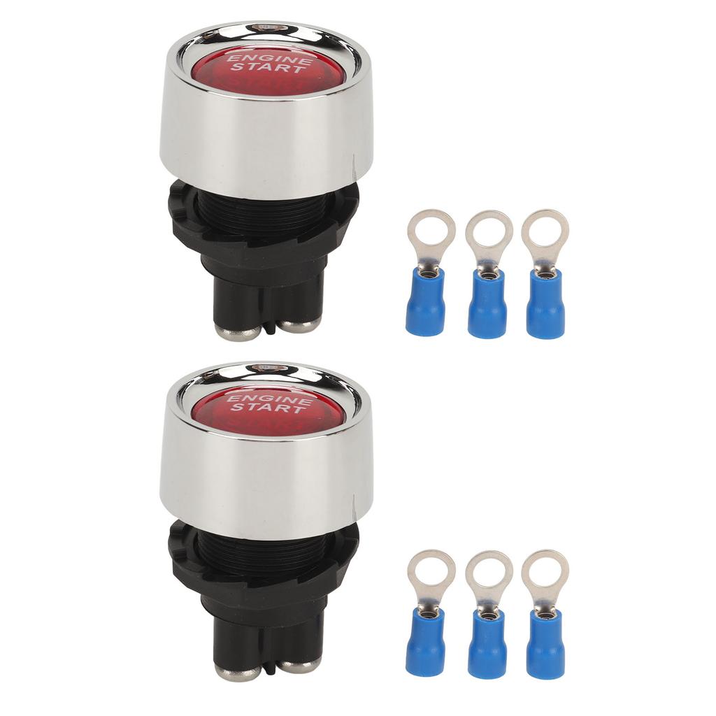 Interruttore di accensione avviamento motore CC 12V 50A Interruttore di avviamento a pulsante per camper yacht barche auto da corsa camion rosso