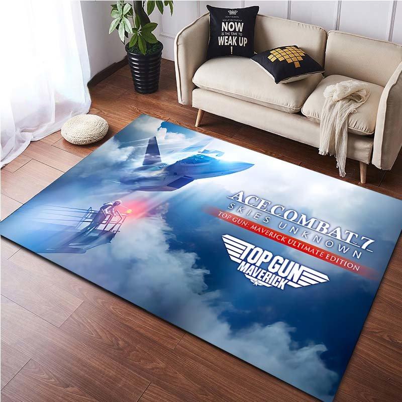 Top Gun Fighter Tom Cruise Carpet for Living Room Home Decoration Bedroom Bedside Floor Mat Non-Slip Corridor Balcony Rugs