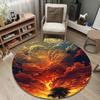 Boho Round Butterfly Multicolor Rug Mat, Non-Slip Floor Mat for Nursery