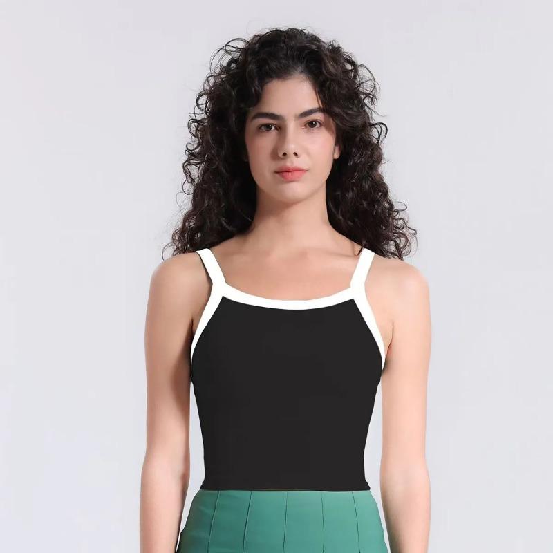 Women Contrast Trim Ribbed Cami Top And Pleated Skirt Two Piece Sport Set