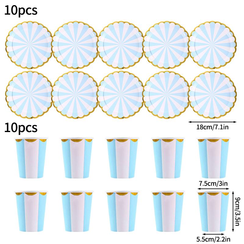 Disposable Party Paper Plate Birthday Decoration Disposable Birthday Plate Dishes Cup Baby Shower Wedding Disposable Camping