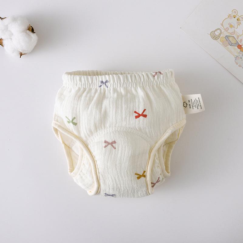 Korean Style Winged Baby Gauze Pull-up Pants: Pure Cotton Diaper Cover & Training Pants