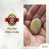 Natural Pyrite Zibu Coin - Pyrite Stone Original Zibu Coin with Angelic Numbers for Money, Wealth, Prosperity, Abundance, Cash Flow, and Fulfill Fin
