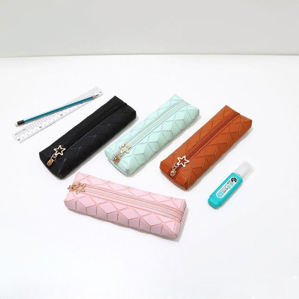 Portable Pen Bag PU Leather Stationery Storage Bag New Stationery Organizer  Students Gift
