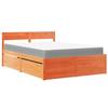 Maison Exclusive - Lit avec tiroirs/matelas cire marron 120x200 cm bois massif pin