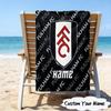 1PC Custom Name Beach Towel Fulham FC Crest Beach Towel, Suitable for Camping, Travel, Beach Accessories, Super Absorbent, Family Gift