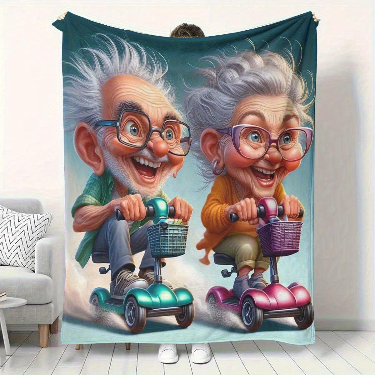 

Vintage skateboard fun patterns Flannel printed blanket suitable for all seasons suitable for living room office sofa and travel 75x100cm (30x40inch)
