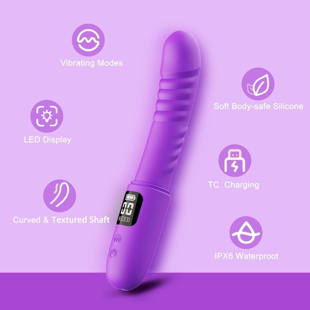Digital Display Telescopic Vibrator Clitoris G-spot Stimulator Female Squirt Masturbation Massager Adult Toy