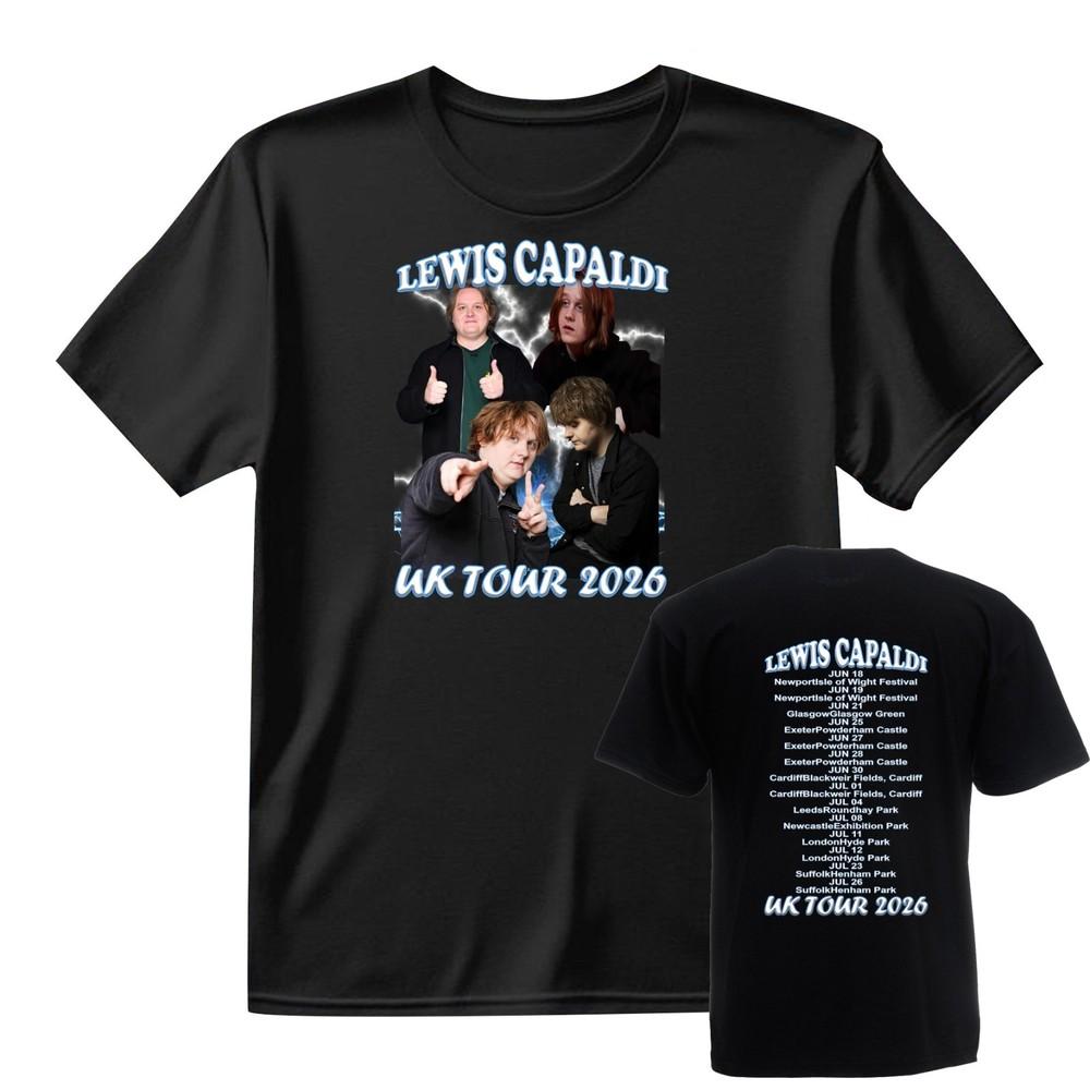 Lewis Capaldi UK Tour 2026 Bootleg TShirt Pop Singer Music Concert Dates Tee