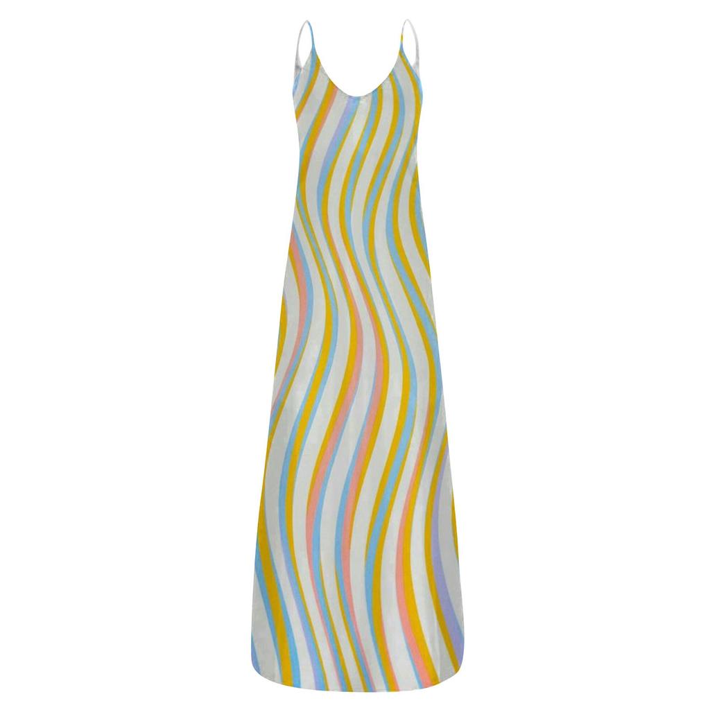 Women's Summer Sundress Long Thin Straps Sleeveless Floral Casual Long Women Maxi Dress