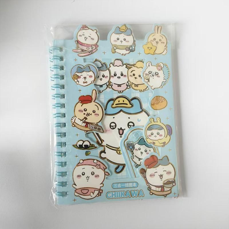 Chiikawa Sticker Notebook, Chiikawa Children's DIY Multi functional Notebook, Student Handbook, Account Coil Notebook