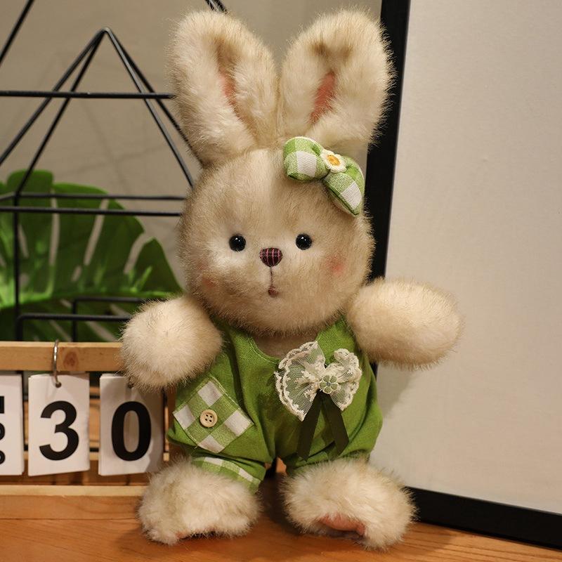 

Cute Blue Tide Rabbit Clothing Couple Rabbit Doll Plush Toy Children Accompanying Birthday Gifts Total length 35cm 0.18kg