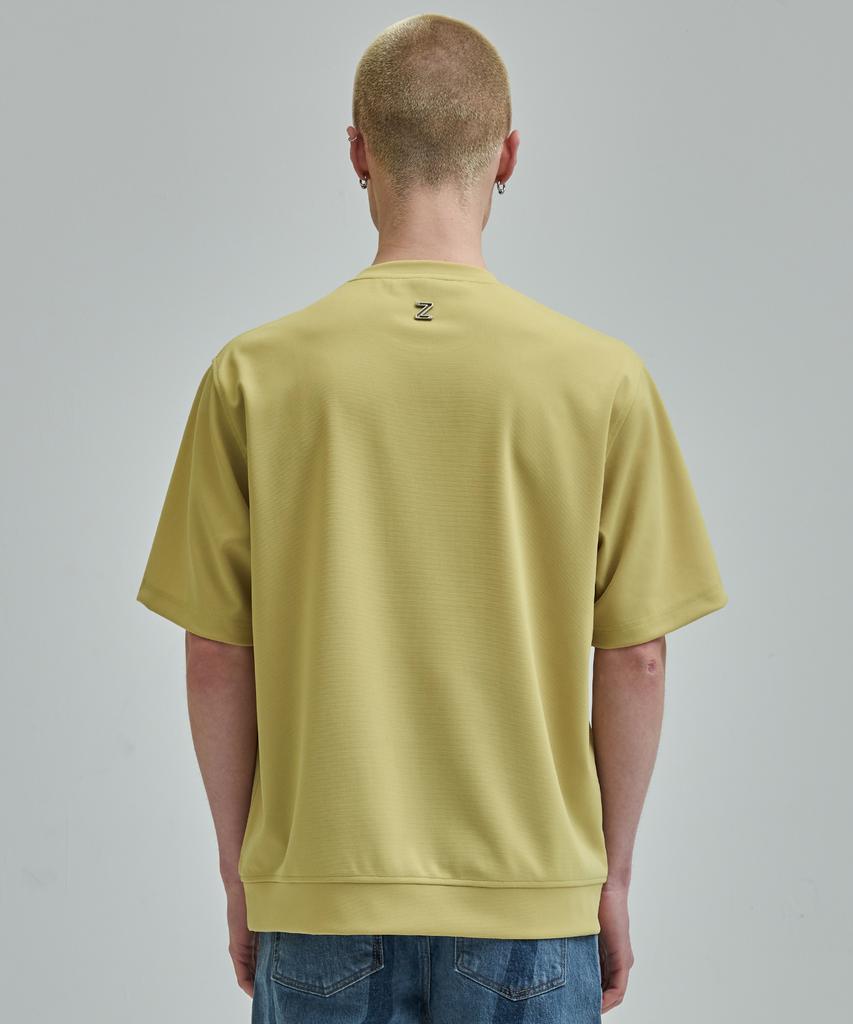 ZENSAI Zipper Pocket T-Shirt Mustard