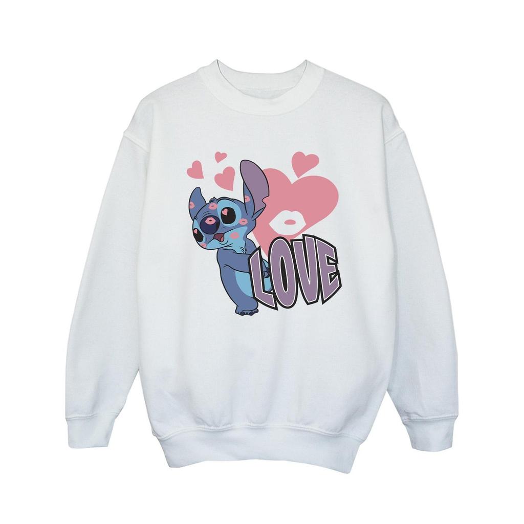 Lilo & Stitch Girls Love Hearts Sweatshirt