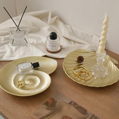 Delicate Seashell Wooden Storage Tray Retro Conch Shape Jewelry Display Tray Decorative Storage Holder Tableware Display
