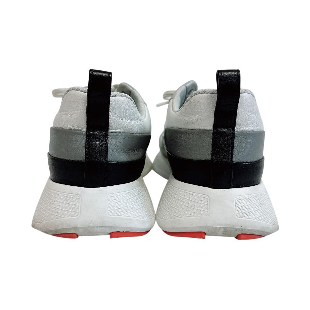 HERMES leather Hugo sneakers white leather Used