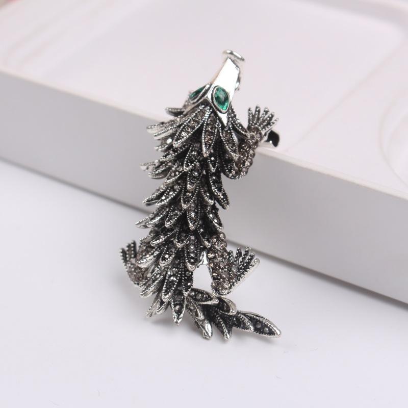 

Модный сплав горный хрусталь крокодил брошь пальто блейзер одежда аксессуары булавка серый