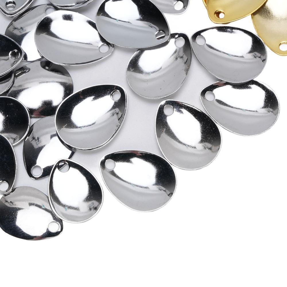 80PCS Gold and Silver Fishing Spoon Rigs with Box Fishing Spinner Blades Fishing Lure Accessories
