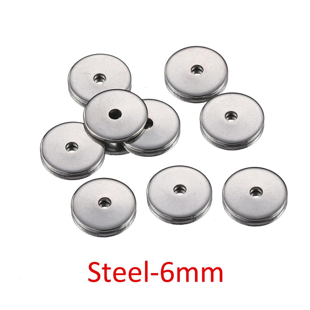 40pcs 20pcs Stainless Steel Flat Round Spacers Loose Beads for Necklace Bracelet Earrings Jewelry Making DIY Pendants Charms