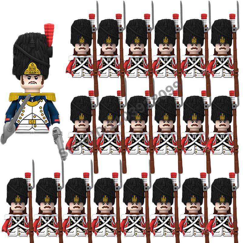Medieval Military Building Blocks Napoleonic Wars Castle Knight Soldier Figures Weapons Guns British French Marshal Infantry Toy