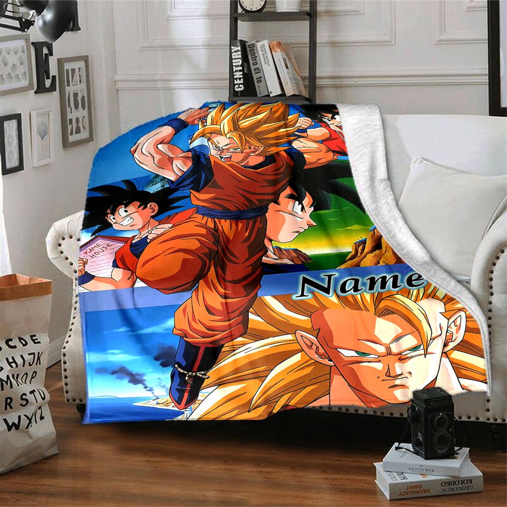 Custom 1pc Dragon Ball Z Adventure Blanket, Soft And Comfortable Blanket, Casual Warm, Camping Travel Blanket, Birthday Gift Q91236