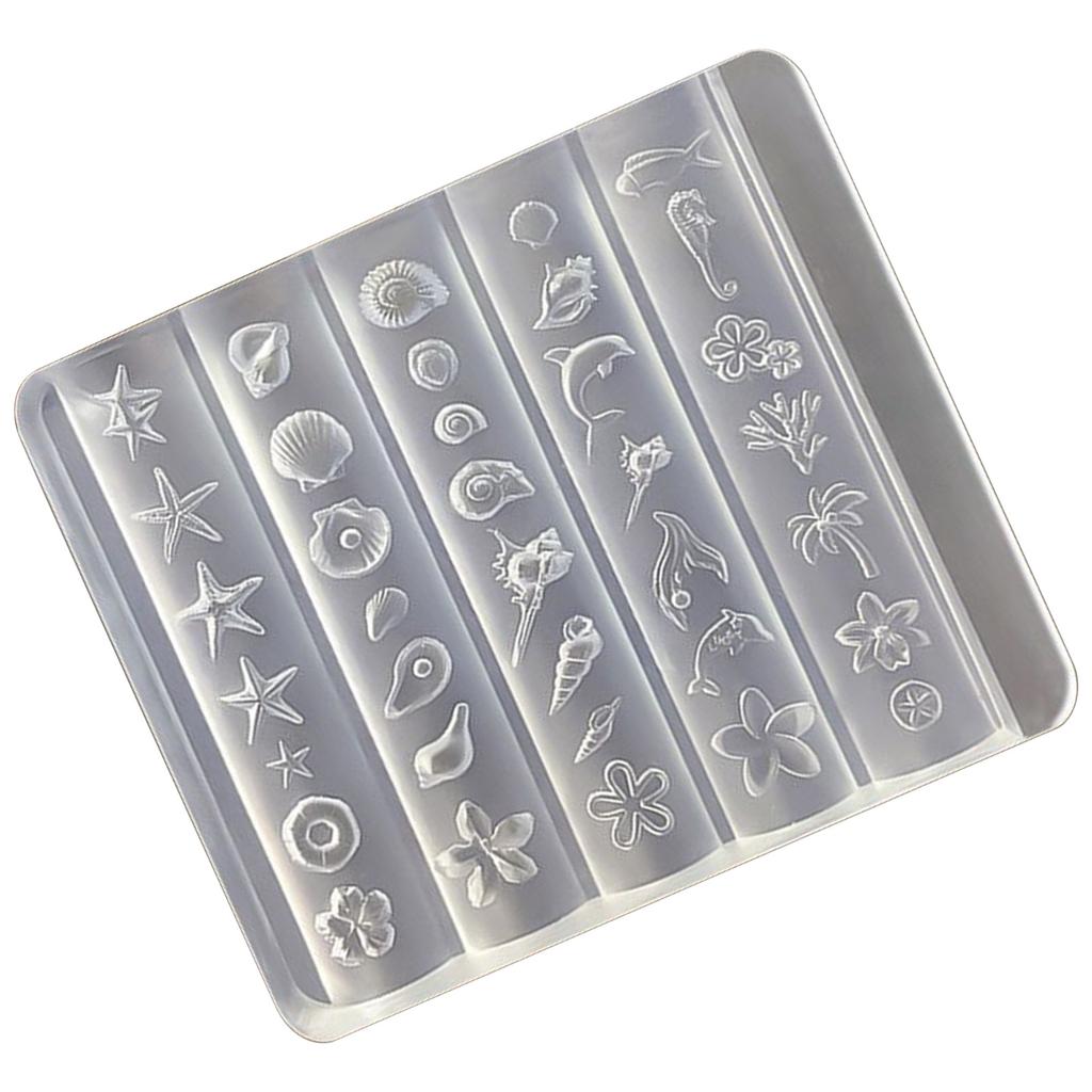 Professional Sea Series Nail Art Molds Small Accessories Mold Nail Decorative Moulds for Salon Manicure Decorations