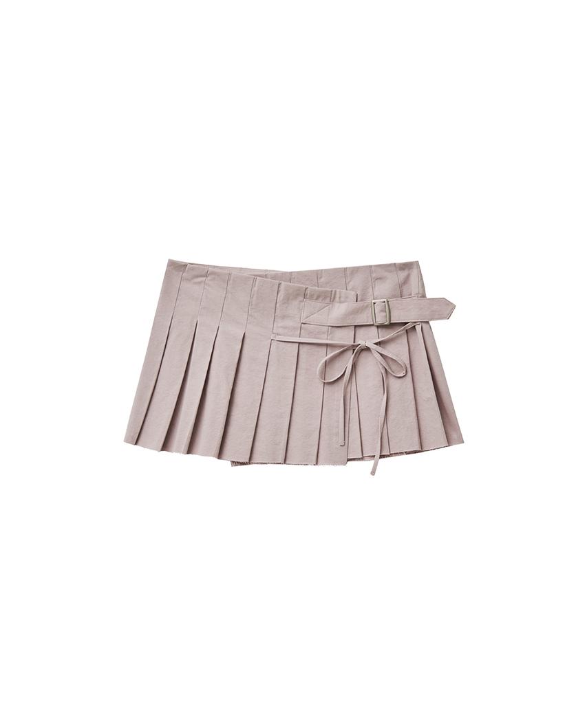 Yuupeu Rosy Pleated Wrap Skirt - Pink