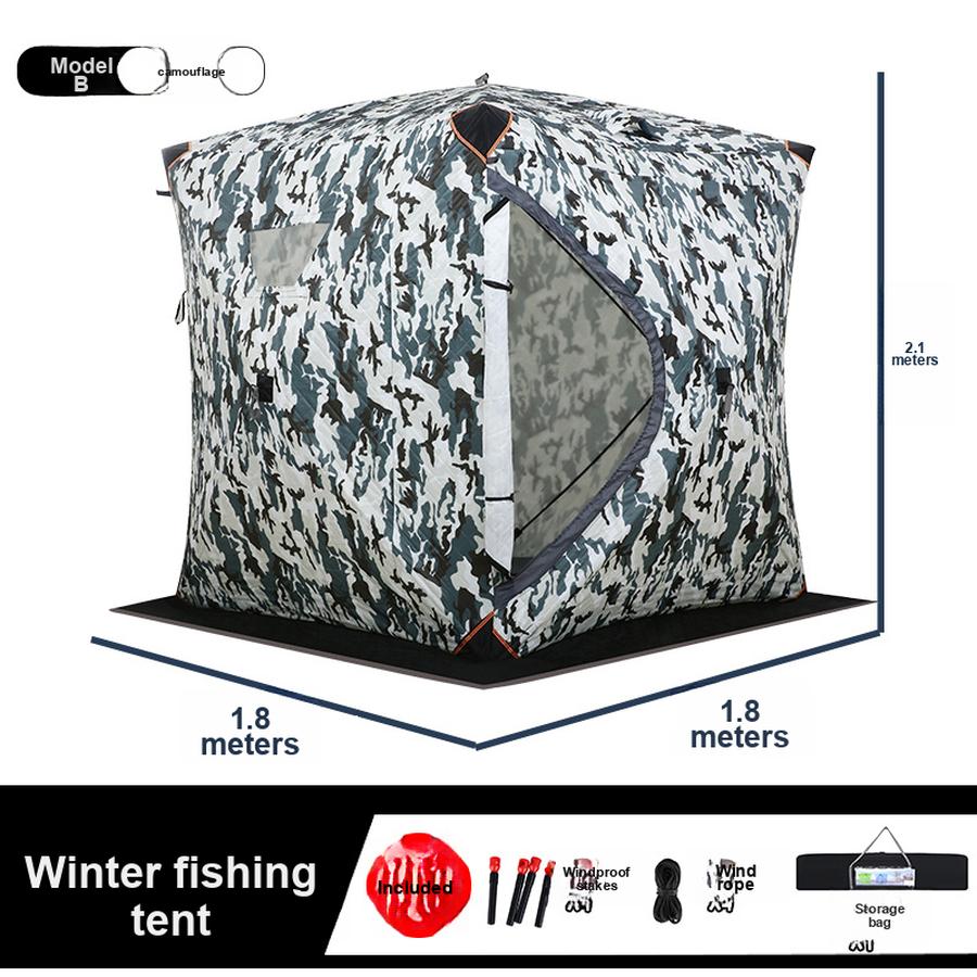 Guest Ice Fishing Tent Outdoor Tent Camping Tent Thickened Quilted Cotton Tent Extreme Cold Warmth Anti-Wind Waterproof
