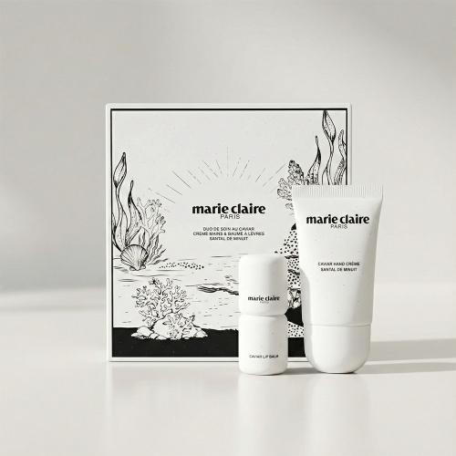 Marie Claire Beauty Caviar Care Duo Hand Cream & Lip Balm Lavender Sucrose