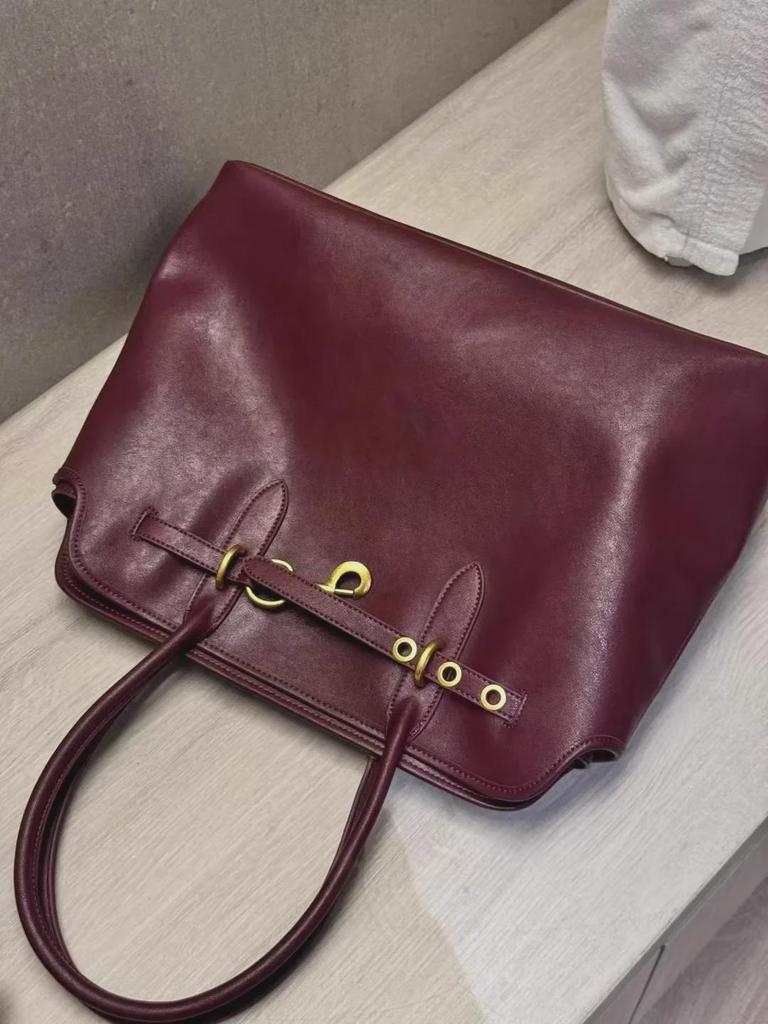 Vintage Koeienhuid Leer Bowling Tote Handtas - Schouder & Onderarm Tas