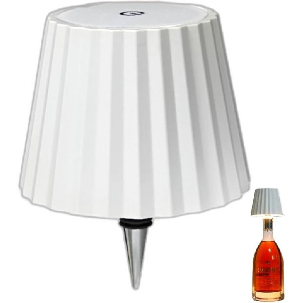 Беспроводная лампа для бутылок, комплект ламп для бутылок со спиртным, светодиодный абажур для бутылок вина, 3-х полосная беспроводная настольная лампа с регулировкой яркости для бара, ресторана, дома, белый