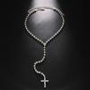 Rhinestones Cross Pendant Necklace Shiny Clavicle Chain  Jewelry Accessories
