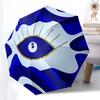 1PC Turkish Devil's Eye Folding Umbrella Auto-Open Design 8 Iron Ribs Plastic Handle Foldable Sunshade Perfect Christmas Gifts