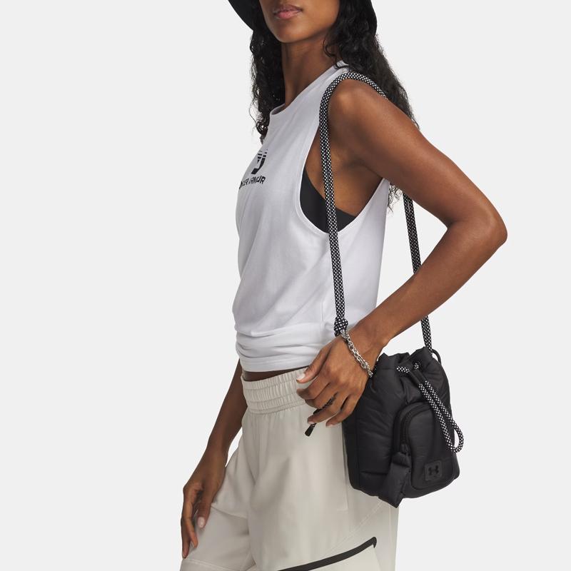 Under Armour 3.5L Adjustable Rope Shoulder Strap Polyester Bucket Shoulder Bag Women Shoulder Bag Black 6001576-002